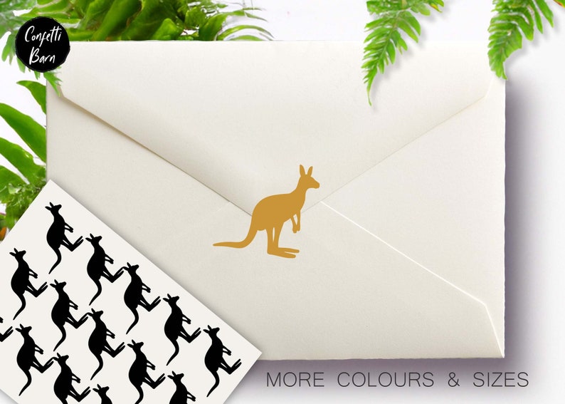 Kangaroo Stickers, Marsupials, Outback Animals, Australian Theme Birthday Party, Envelope Sealing Stickers, Removable Vinyl Planner Stickers image 1
