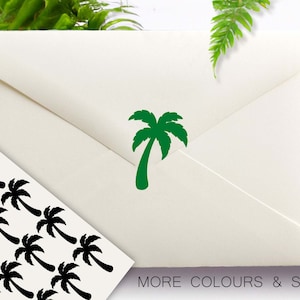 Stickers Palmiers, Luau, Fête estivale, Stickers mariage à destination, Désert, Vinyle amovible, Faire-parts à une fête, Stickers cache enveloppe