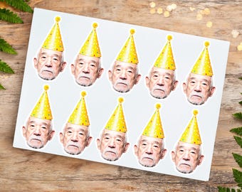 Custom Face Stickers, Personalized Birthday Celebration Adhesives, Funny Craft Stickers