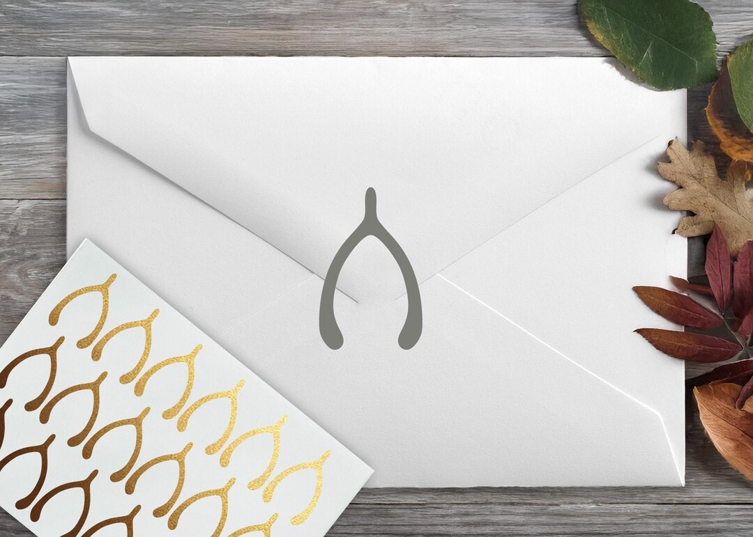 Wishbone Stickers, Thanksgiving Lucky Envelope Seals, Wish Come True ...