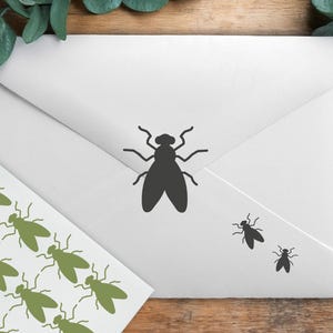 Autocollants pour enveloppes de cartes d'anniversaire contre les mouches domestiques, autocollants en vinyle pour insectes, autocollants amovibles pour enveloppes en vinyle