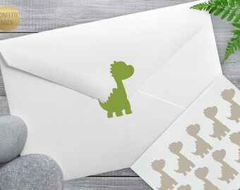 Dinosaur Stickers, Brachiosaurus Birthday Party Envelope Seals, Dino Baby Shower Gift Bag Décor, Craft Embellishments, Stationary Sticker