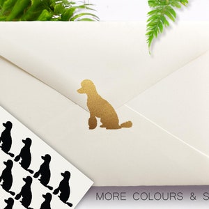 Poodle Stickers, Dog Party, Wedding, Standard Poodle Sitting Side View, Pet Dog Stickers, Removable Vinyl, Party Invitations, Envelope Seals