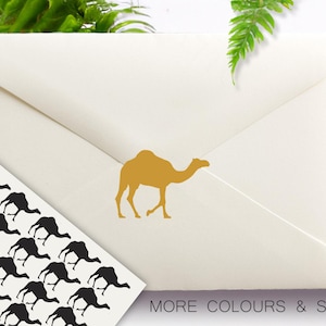 Stickers chameaux, Chameau d'Arabie, Animaux du désert, Dromadaire, Vinyle amovible, Faire-part pour baby shower, Stickers pour enveloppes, Joint d'enveloppe
