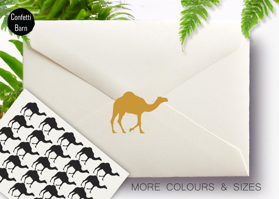 Camel Stickers, Arabian Camel, Desert Animals, Dromedary Camel, Removable Vinyl, Baby Shower Invitation, Envelope Stickers, Envelope Seal