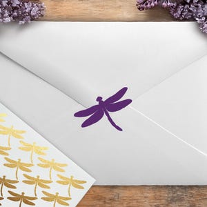 Dragonfly Stickers, Insect Stickers, Bugs, Dragonfly Envelope Seals, Envelope Sealing Stickers, Vinyl Stickers, Invitation Seals immagine 1