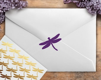 Dragonfly Stickers, Insect Stickers, Bugs, Dragonfly Envelope Seals, Envelope Sealing Stickers, Vinyl Stickers, Invitation Seals
