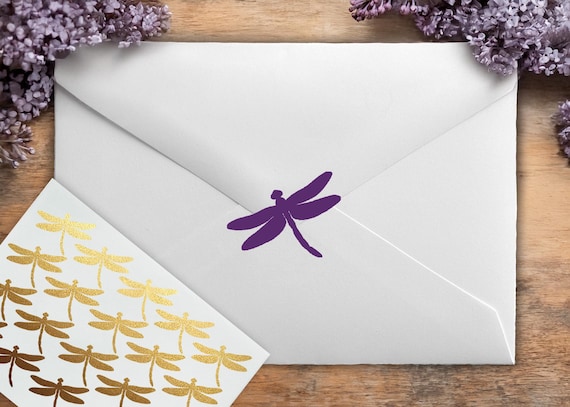 Dragonfly Stickers, Insect Stickers, Bugs, Dragonfly Envelope Seals, Envelope Sealing Stickers, Vinyl Stickers, Invitation Seals