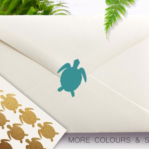 Stickers Tortue De Mer, Sous La Mer, Shower De Bébé, Mariage Sur La Plage, Fête D'anniversaire, Stickers Été, Stickers Tropicaux Pour Invitation À Une Fête
