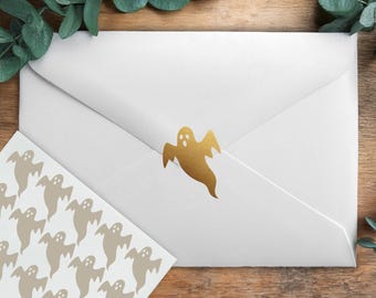 Ghost Stickers, Floating Ghoul Envelope Seals, Spooky Halloween Stationary Décor, Craft Embellishments