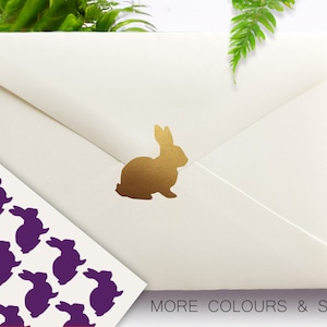 Bunny Stickers, Baby Shower, Birthday Party, Easter Rabbit Stickers, Vinyl Stickers, Party Invitations, Envelope Sealing Stickers