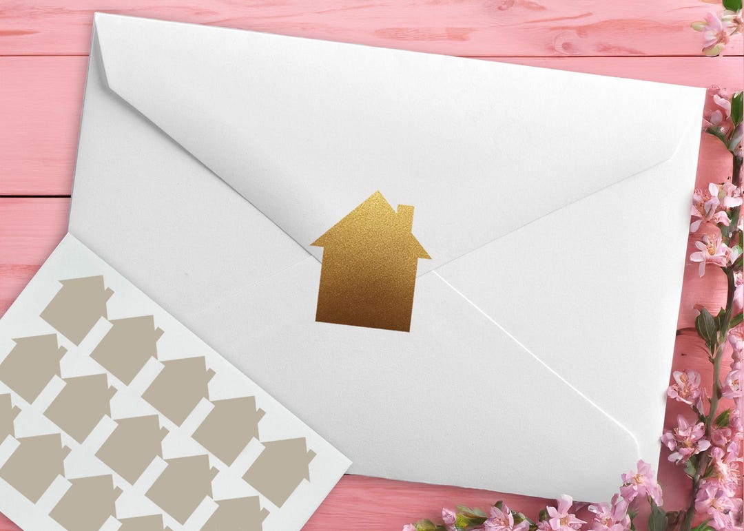 Sticker Sample House House Stickers, House Party Invitation, Real Estate Stickers, Envelope ...