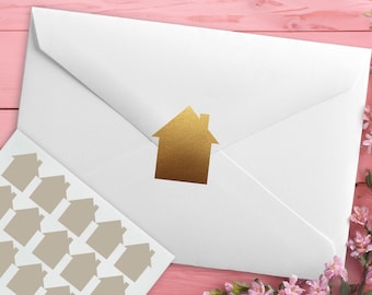 House Stickers, House Party Invitation, Real Estate Stickers, Envelope Sealing Stickers, Realtor Stationary, Removable Vinyl Planner Sticker