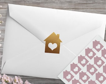 House Stickers, Home Heart Stickers, Real Estate Stickers, House with a Heart Envelope Sealing Stickers, Removable Vinyl, Planner Stickers