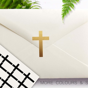 Autocollants Croix, Baptême, Autocollants De Mariage, Autocollants Religieux, Fête Prénatale, Vinyle Amovible, Autocollants De Cachetage D'enveloppes