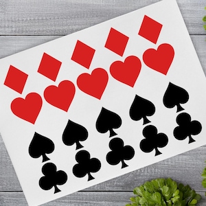 20 Card Suit Stickers, Poker Stickers, Card Night, Bachelor Party, Birthday Invitation, Removable Vinyl, Envelope Stickers, Envelope Seal