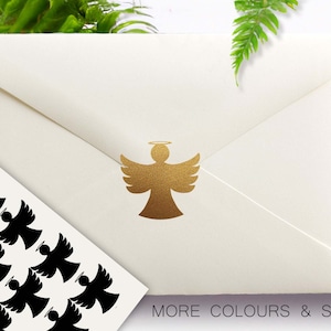 Stickers anges, Stickers ange avec halo, Baptême, Enveloppe commémorative, Sticker pour enveloppe d'enveloppe religieuse, Sceau pour enveloppe, Stickers d'invitation