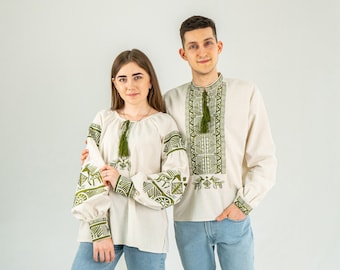 Vyshyvanka set, Ukrainian vishivanka, ukraine linen blouse, ukrainian shirt, men&#39;s vyshyvanka, Ukrainian fashion, ukraine blouse