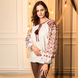 Ukraine t shirt, ukraine blouse, embroidery tops, Ukrainian vishivanka, ukraine linen blouse, vyshyvanka for gift, Hand Embroidere