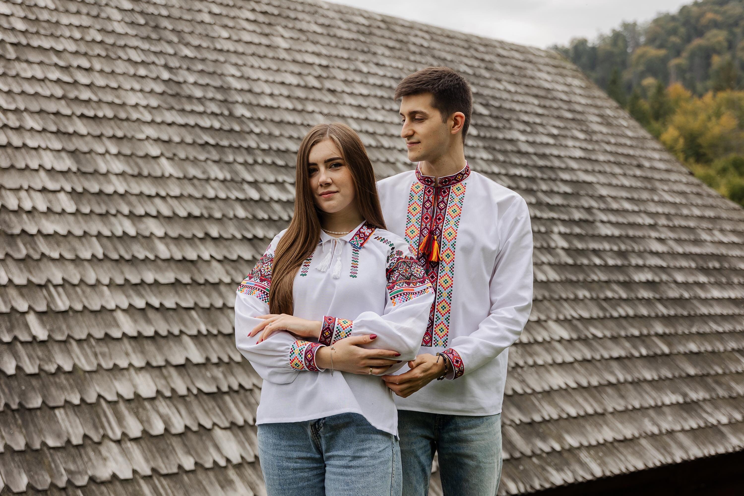 Ukraine blouse, men's vyshyvanka, colourful embroidery shirt, hytsylska vyshyvanka set, boho vyshyvanka, embroidery tops,  linen shirt men
