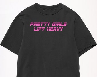 Pretty Girls Lift Heavy Tee | Oversized Heavy Weight Gym Tee | Oversized Boxy Tee | Gym Apparel |