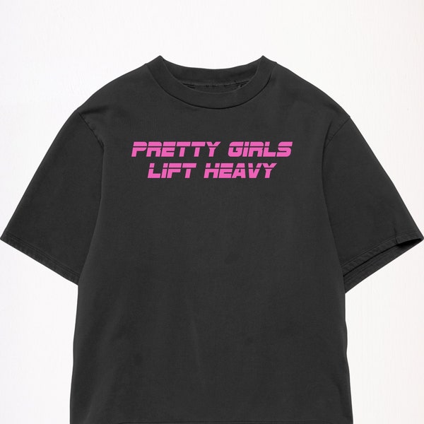 Camiseta de levantamiento de pesas para chicas guapas / Camiseta extragrande de gimnasio con pesas pesadas / Camiseta extragrande cuadrada / Ropa de gimnasio /