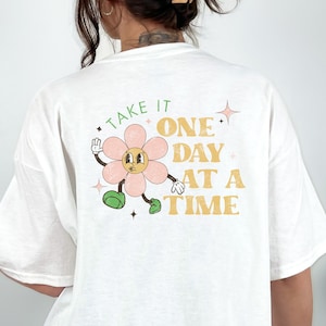 Happy Flower Oversized Graphic Tee | Aspirational T-Shirt | Vintage Style T-Shirt