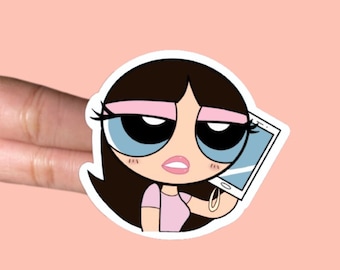 Cute Preppy Girl Sticker | Cute Waterproof Sticker | Cute Sticker