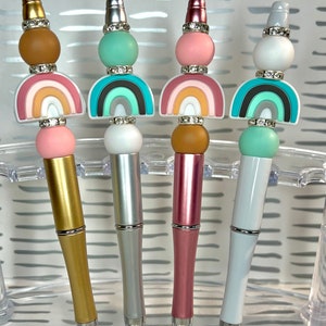 Rainbow Bead Pens | Trendy Beaded Pens | Cute Pens | Refillable Pens