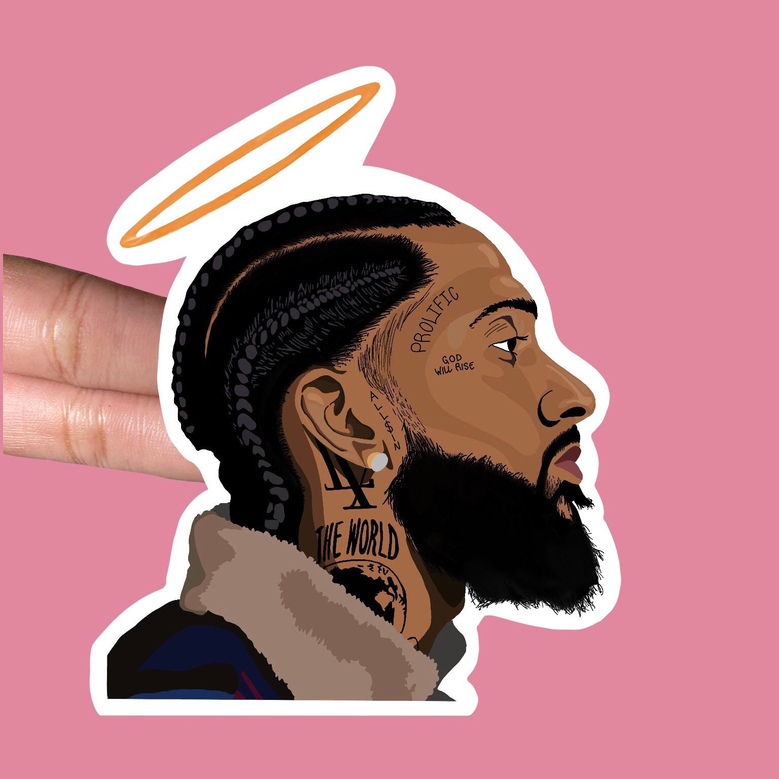 Nipsey Hussle Sticker | Waterproof Cool Sticker | Cute stickers