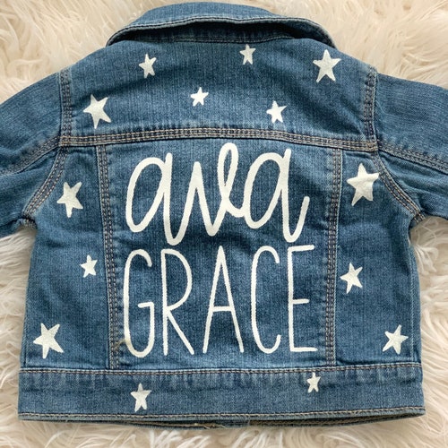 Custom Baby/toddler Denim Jacket Handpainted Etsy