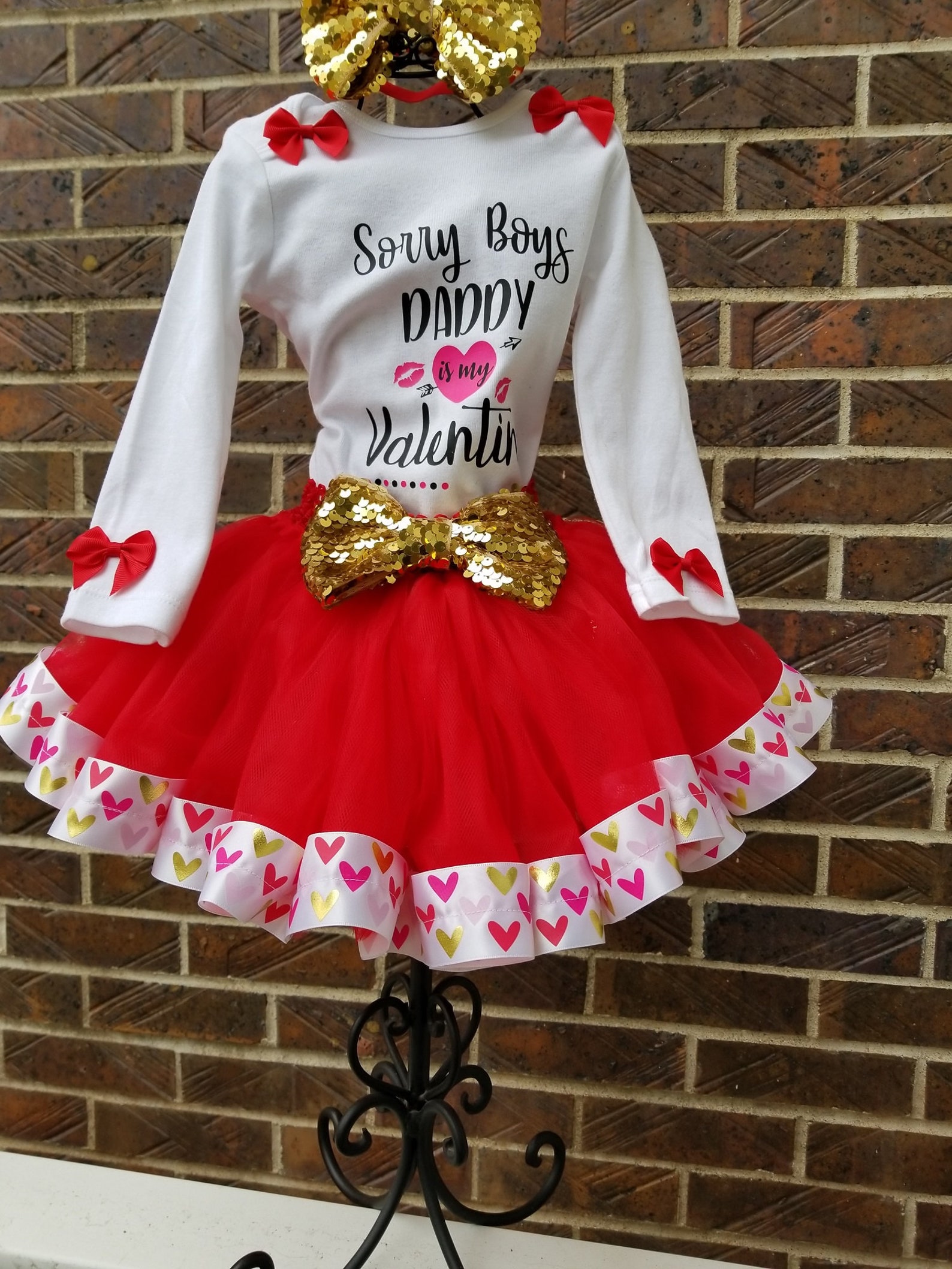 Baby Girl Valentines Outfit Red Valentine Tutu Pink and Red Etsy