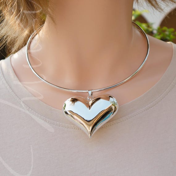 Park Lane | Jewelry | Park Lane Silver And Gold Chunky Heart Pendant Necklace