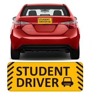 TOTOMO Premium Quality 10&quot;x4&quot; Highly Reflective Magnet Car Safety Caution Sign for New Student Drivers