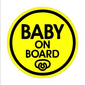 Znak ostrzegawczy z magnesem odblaskowym „Baby on Board” na zderzak samochodu – smoczek dla niemowląt
