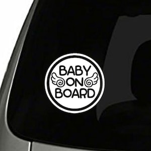 Baby on Board Car Window Decal Sticker Safety Caution Sign for Car Bumper - Angel Wings
