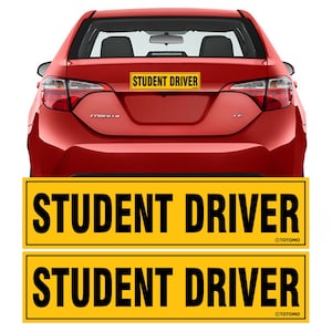 TOTOMO Premium Quality 12&quot;x3&quot; Highly Reflective Magnet Car Safety Caution Sign for New Student Drivers