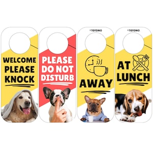 Placa de maçaneta "Não Perturbe", com desenho de cachorro, ideal para casa ou escritório, presente perfeito para amantes de animais de estimação.