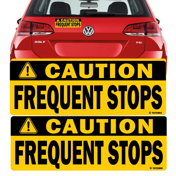 TOTOMO Achtung Häufige Stopps Magnetaufkleber (2er-Set) 10"X3.5" hochreflektierende Premium-Qualität AutoSicherheit Achtung Schild