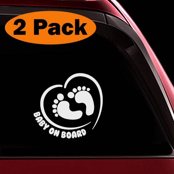 Baby on Board Sign Sticker,Reflective Vehicle Car Signs Kids Safety Warning Sticker for Driver,Safety Caution Sign Stickers for All Cars,2 Pack 