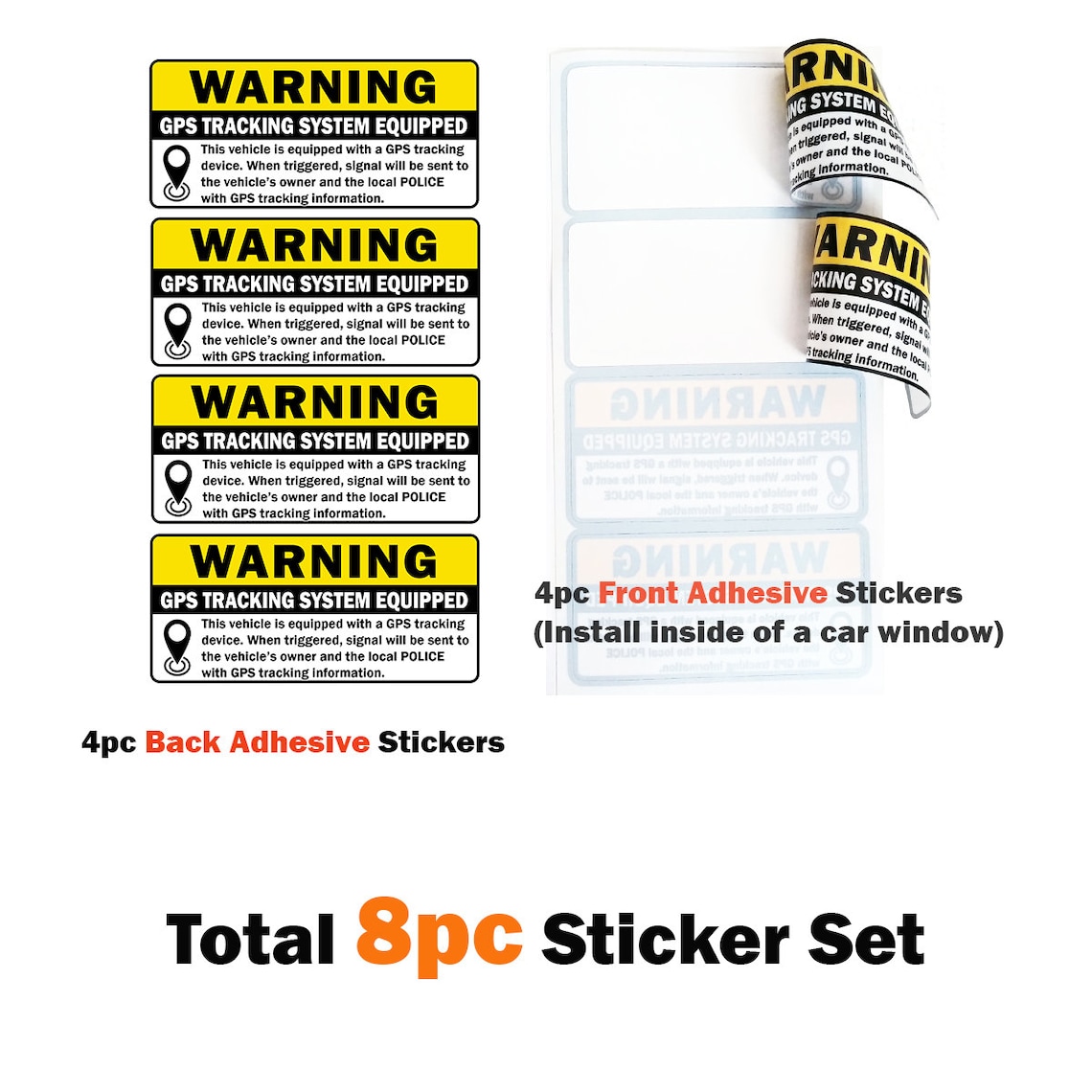 AntiTheft Car Vehicle Stickers with GPS Tracking Warning Etsy