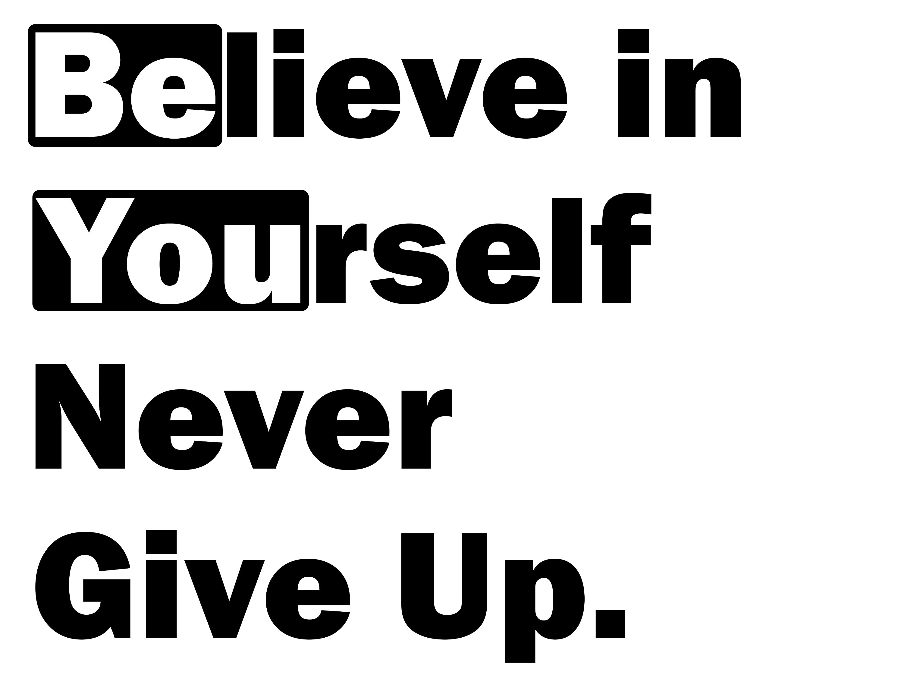 Believe in Yourself Never Give up Vinyl Wall Decal Etsy