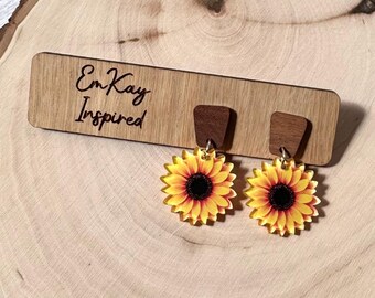 sunflower earrings, perfect gift for mom, cute earring dangles, sunflower accessories, earrings for mom, gifts for her, summer jewelry