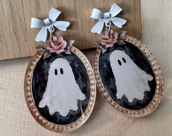 Halloween ghost dangle earrings,  spooky earrings, fall earrings for women, halloween earrings studs, gifts for her, fall jewelry