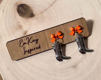 cowboy boot earrings, cowgirl earrings, cute earring dangles, bachelorette party,gifts for her, birthday gift, Nashville bachelorette