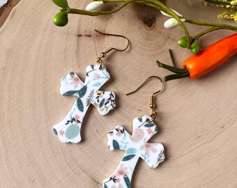 Easter earrings, easter jewelry, cross jewelry for women, stainless steel earrings, gift for her, birthday gift, Easter basket stuffer