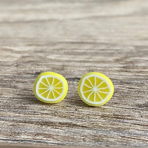 lemon earrings, lemon jewelry, perfect gift for mom, cute earring studs, earrings set, summer earrings, gifts for her, yellow, fruit, summer