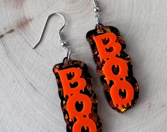Halloween Boo dangle earrings,  spooky earrings, fall earrings for women, halloween earrings studs, gifts for her, fall jewelry