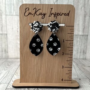 Puppy paw print dangle earrings, birthday gifts, gift for her, puppy earrings, paw print, gift for women, gifts for mom, animal earrings
