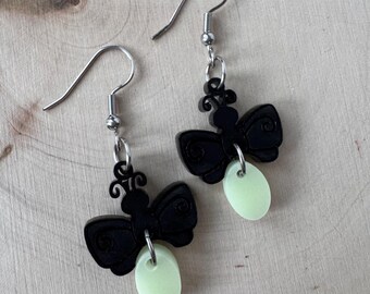 Lightning bug earrings, dangle earrings, birthday gift for her, earrings for summer, giftsunder20, summer earrings, glow in the dark earring